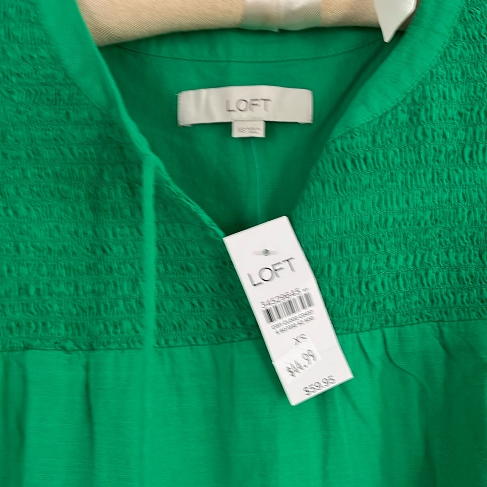 NWT loft green butterfly sleeve blouse